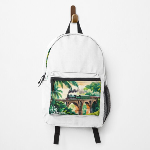 Item preview, Sri Lankan train on the Nine Arches Bridge – Tropical landscape in watercolor designed and sold by StormArte.