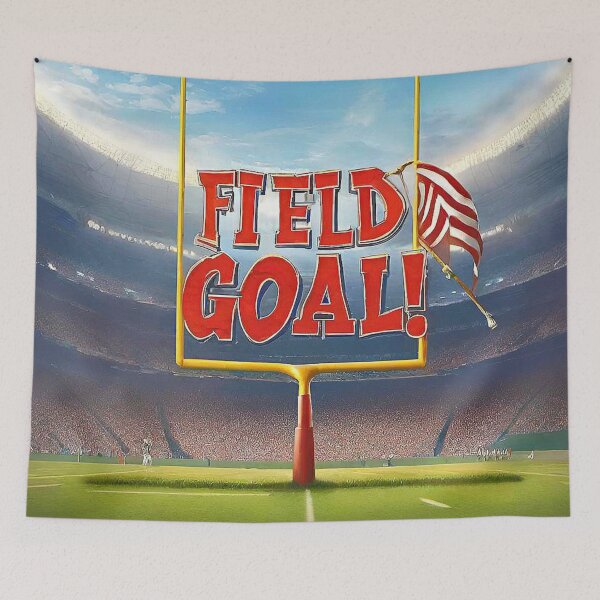 Item preview, Goalpost of a American football game in A football field with a big phrase "FIELD GOAL!" in centre. designed and sold by Giulivo Store Graphic.