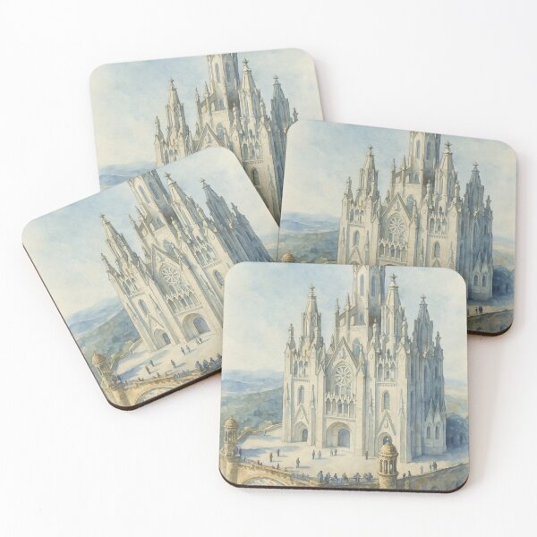 Item preview, Mystic Tibidabo: Watercolor of the Sacred Heart of Jesus, Barcelona designed and sold by Miradas del Mundo.