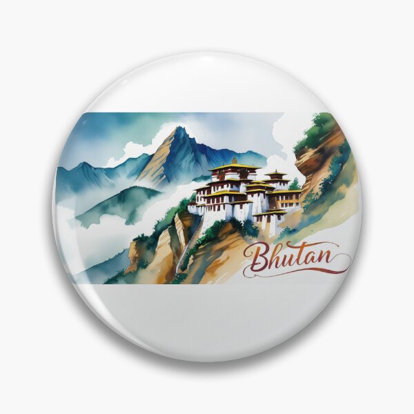 Item preview, Bhutan Mountain Temple – Spiritual Architecture in Watercolor designed and sold by StormArte.