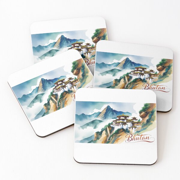 Item preview, Bhutan Mountain Temple – Spiritual Architecture in Watercolor designed and sold by StormArte.
