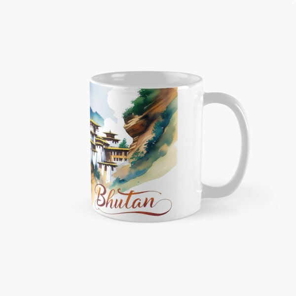 Item preview, Bhutan Mountain Temple – Spiritual Architecture in Watercolor designed and sold by StormArte.