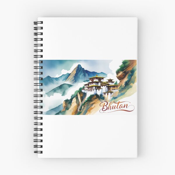 Item preview, Bhutan Mountain Temple – Spiritual Architecture in Watercolor designed and sold by StormArte.