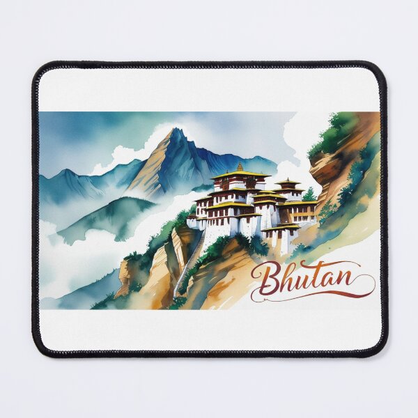 Item preview, Bhutan Mountain Temple – Spiritual Architecture in Watercolor designed and sold by StormArte.