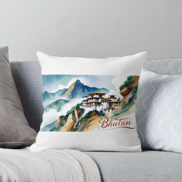 Item preview, Bhutan Mountain Temple – Spiritual Architecture in Watercolor designed and sold by StormArte.