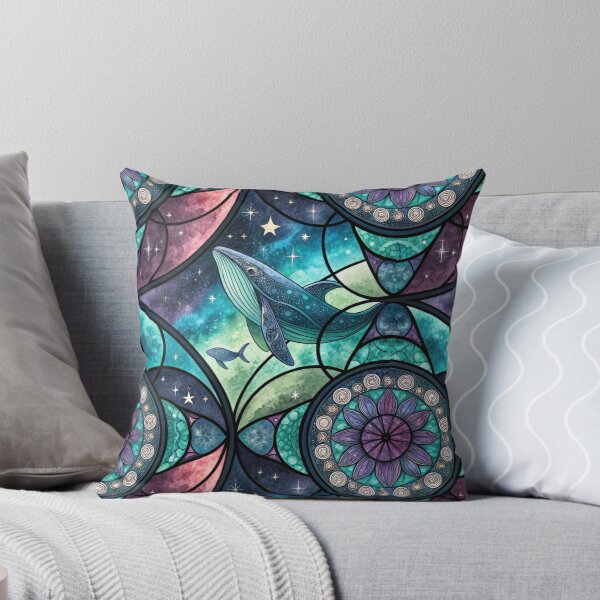 Item preview, Cosmic Whales Swimming Through Galaxy - Geometric Space Pattern designed and sold by alfmar.