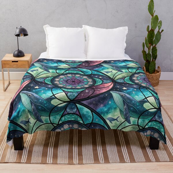 Item preview, Cosmic Whales Swimming Through Galaxy - Geometric Space Pattern designed and sold by alfmar.