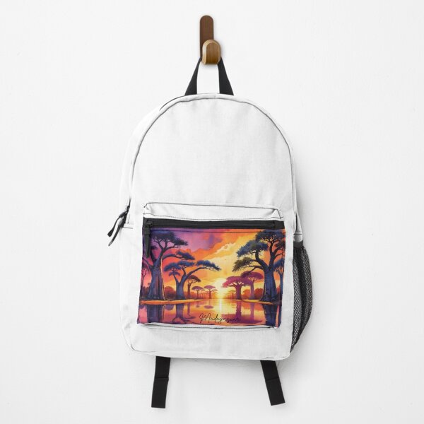 Item preview, Sunset in Madagascar with Baobabs – Exotic watercolor scene designed and sold by StormArte.