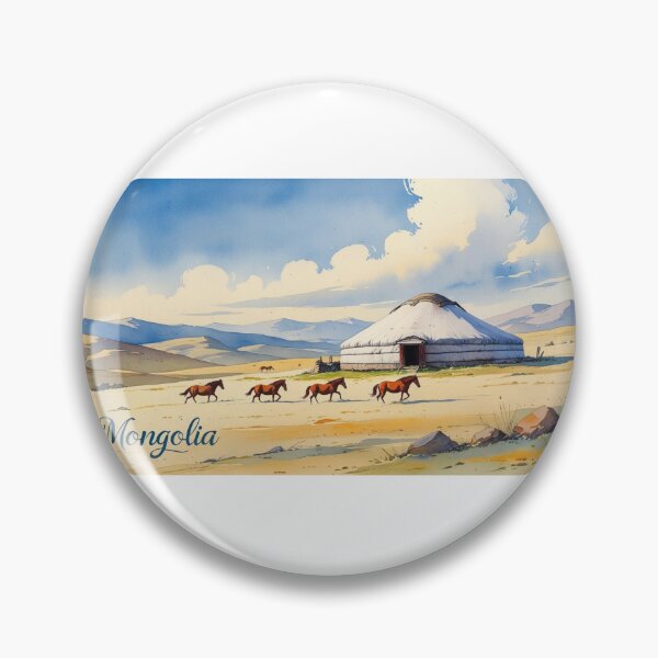 Item preview, Mongolian yurt in the steppe – Nomadic life in watercolor designed and sold by StormArte.