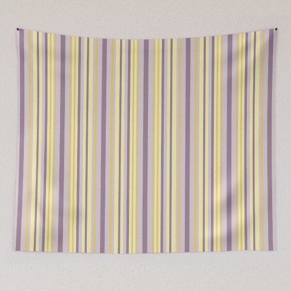 Item preview, Vintage Retro Vertical Stripe Mid Mod Cozy Boho Accent Piece    Yellow Lavender designed and sold by Prints and Lifestyle.