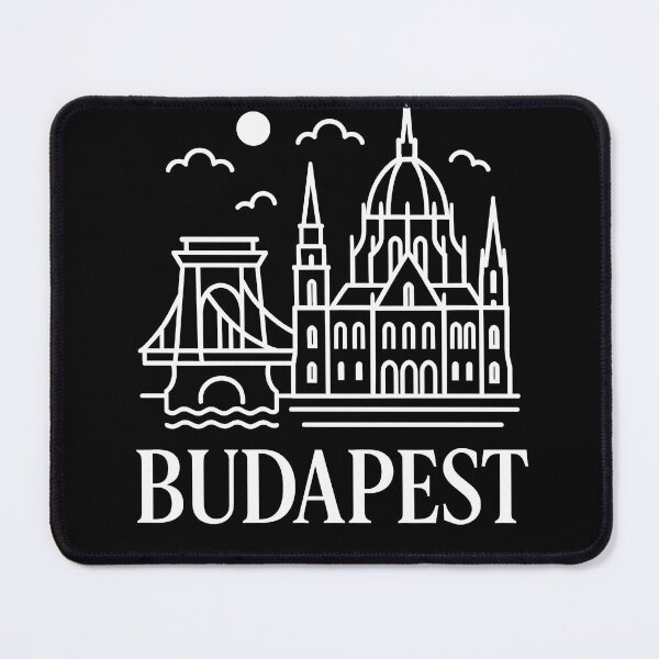 Item preview, Budapest Typography Art – Retro Travel-Inspired Design designed and sold by OzzFrequency.