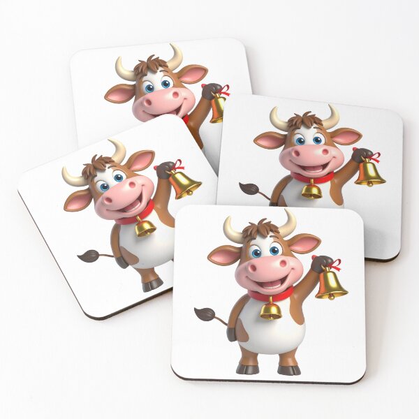 Item preview, 3D Cow with Bell and Friendly Face – Cute Farm Animal Illustration designed and sold by PrintCreations9.