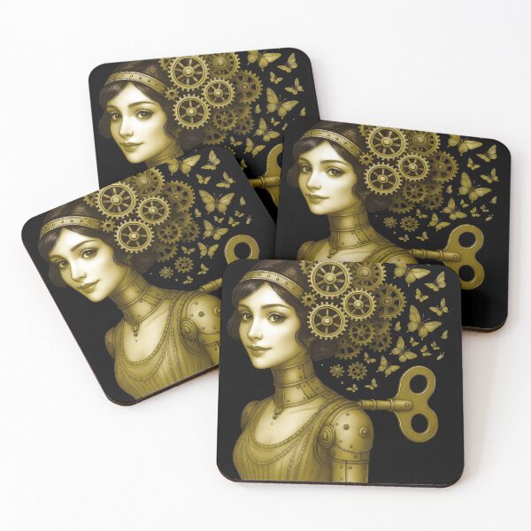 Item preview, Golden Steampunk Butterfly Automaton Girl designed and sold by Shoot-The-Moon.