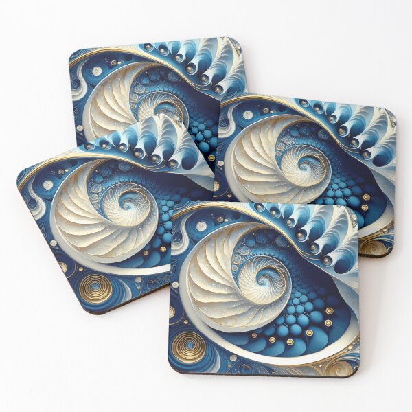 Item preview, Arte abstracto azul de Fibonacci designed and sold by Vicky Brago-Mitchell®.