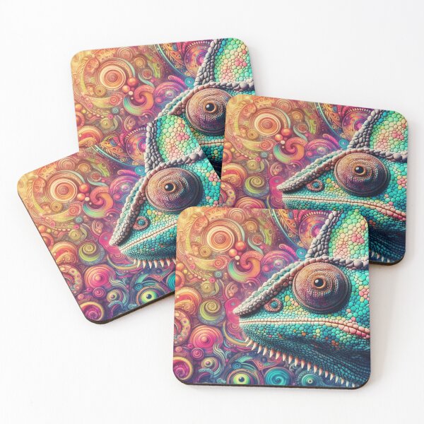 Item preview, Funky Chameleon – Camouflaged Lizard in Vibrant Pattern Art designed and sold by ashokreddy343.