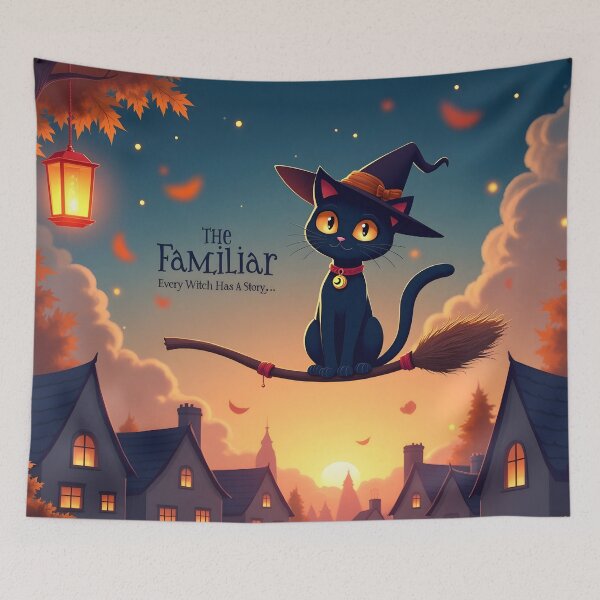 Item preview, The Familiar – Cute Fake Halloween Movie Poster designed and sold by LaLi-Designs.