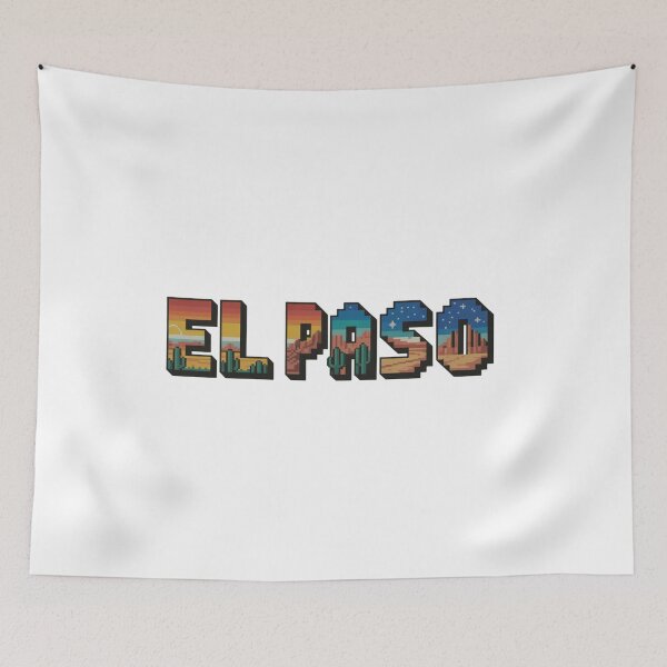 Item preview, El Paso Texas Pixel Art – Retro Desert Scene with Cacti & Sunset designed and sold by CircinusStore.