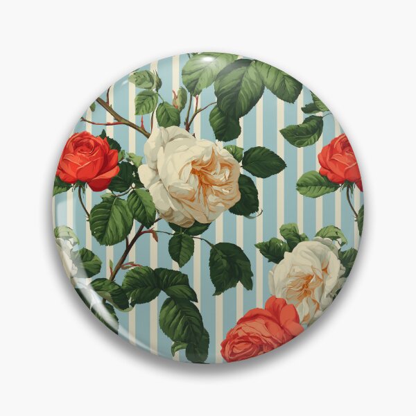 Item preview, Striped Garden Roses Pattern designed and sold by junkydotcom.