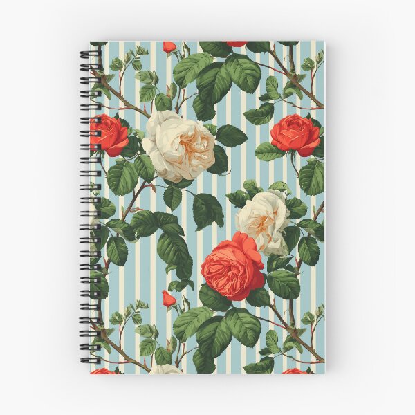 Item preview, Striped Garden Roses Pattern designed and sold by junkydotcom.