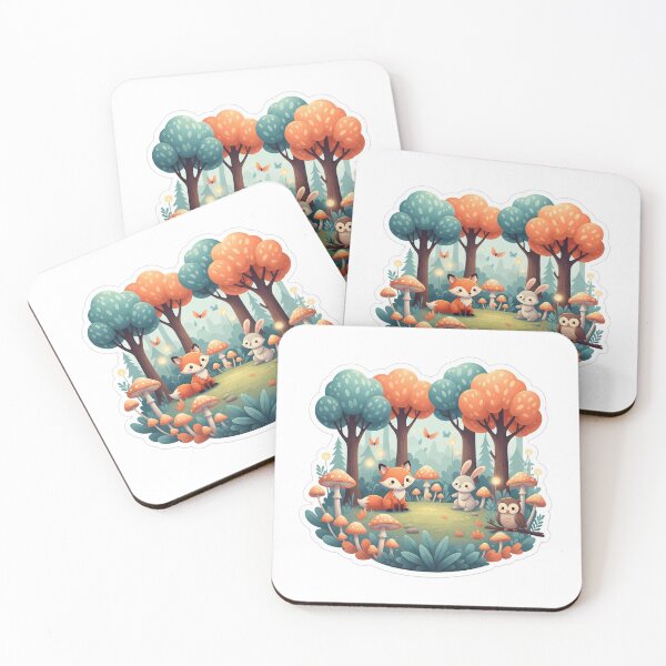 Item preview, Forest with fox, rabbit and owl designed and sold by nuriazcg.