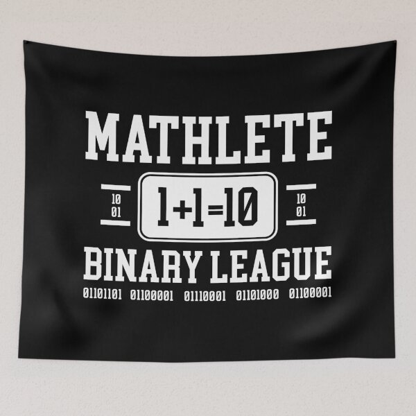 Item preview,  Mathlete Binary League – 1+1=10 Nerdy Tech Humor white Design designed and sold by EmeraldeaArt.