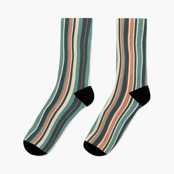 Item preview, Vintage Retro Vertical Stripe- Mid Mod Cozy Boho Accent Piece Orange Teal designed and sold by Prints and Lifestyle.
