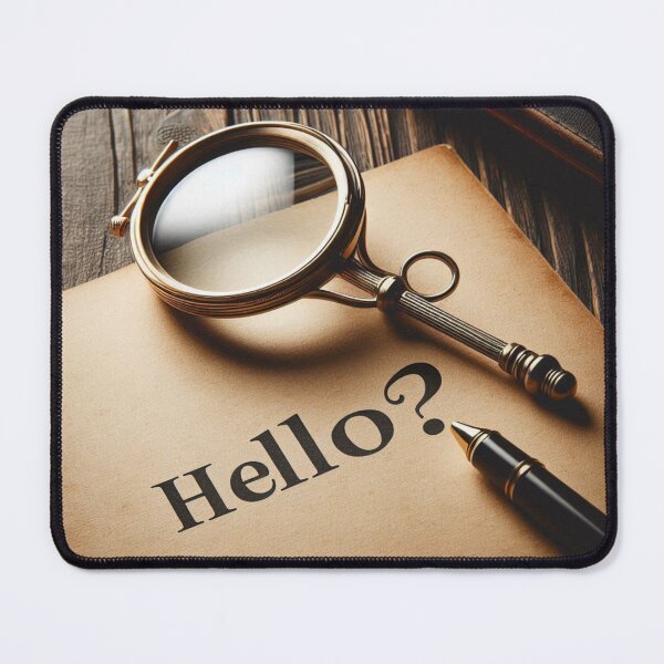 Item preview, Monocle Mystery – Minimalist “Hello?” Design with Invisible Character designed and sold by ashokreddy343.