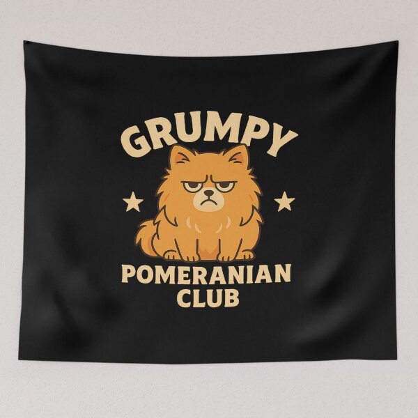 Item preview, Grumpy Pomeranian Club | Funny Angry Dog Cartoon Art designed and sold by MalaloStudio.