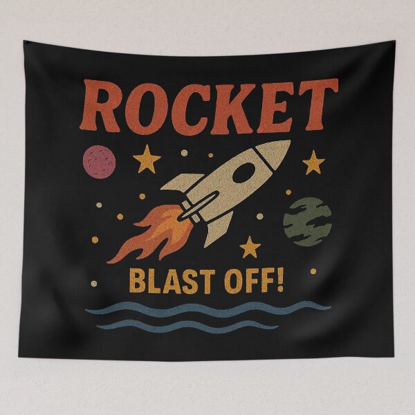 Item preview, Rocket Blast Off! Retro Space Launch designed and sold by zzz888.