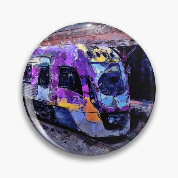 Item preview, Impressionist Painting of VLocity Train at Castlemaine Station - Castlemaine, Victoria, Australia designed and sold by Steven Jodoin.