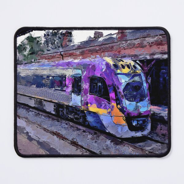 Item preview, Impressionist Painting of VLocity Train at Castlemaine Station - Castlemaine, Victoria, Australia designed and sold by Steven Jodoin.