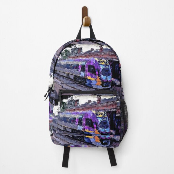 Item preview, Impressionist Painting of VLocity Train at Castlemaine Station - Castlemaine, Victoria, Australia designed and sold by Steven Jodoin.