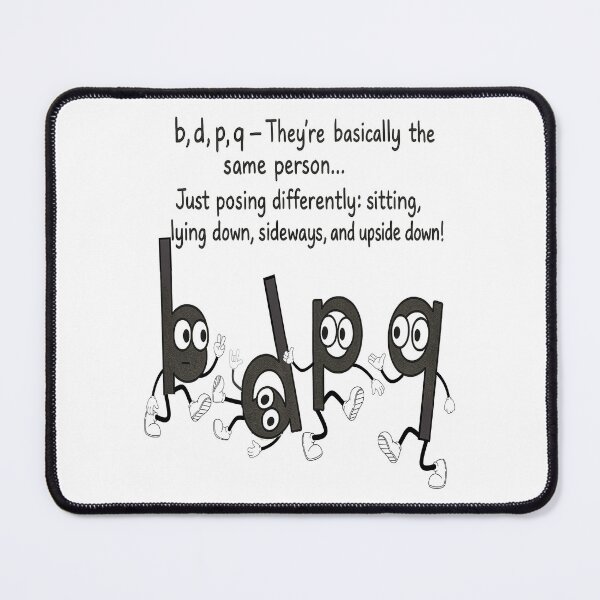 Item preview, Funny Alphabet b d p q Character Design designed and sold by Taans-Creation.