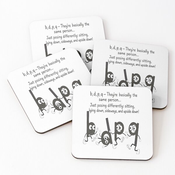 Item preview, Funny Alphabet b d p q Character Design designed and sold by Taans-Creation.