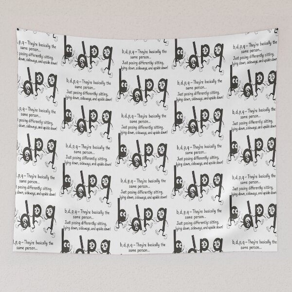 Item preview, Funny Alphabet b d p q Character Design designed and sold by Taans-Creation.