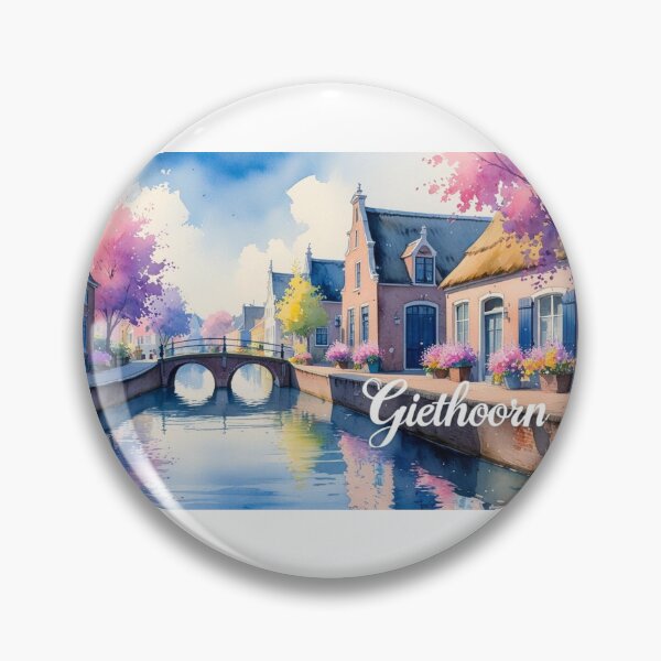 Item preview, Giethoorn, the car-free village – Floral charm in watercolor designed and sold by StormArte.
