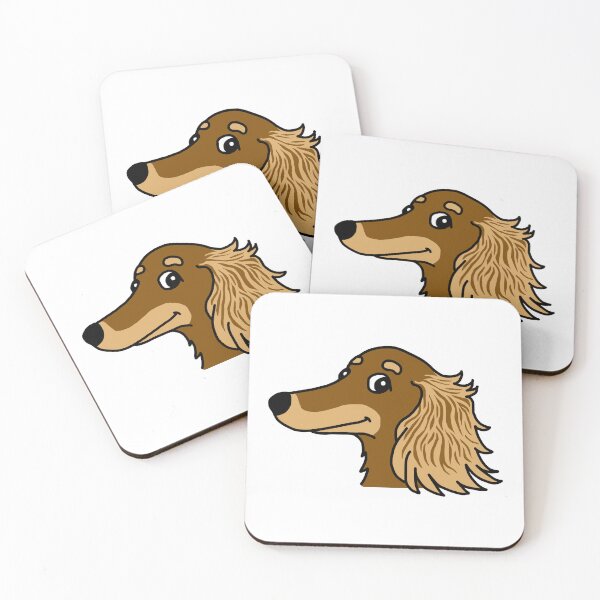 Item preview, Cartoon Long Haired Miniature Dachshund designed and sold by Scat the cat.