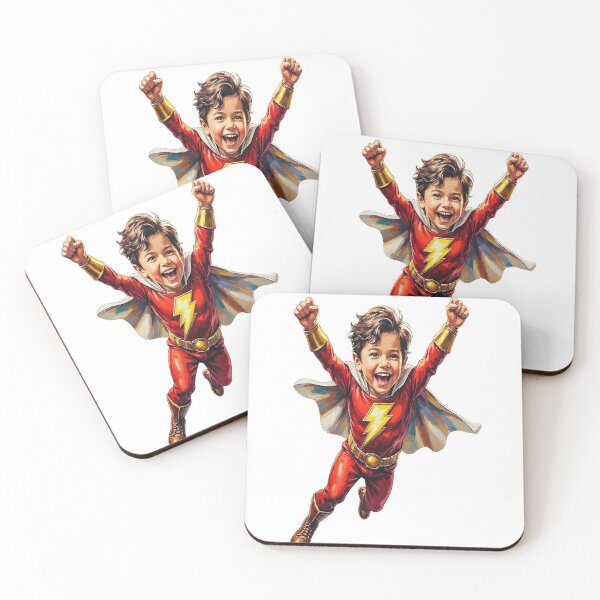 Item preview, Shazam-Inspired Superhero Kid Customizable Print designed and sold by Platypus Pics.
