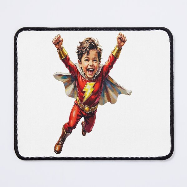 Item preview, Shazam-Inspired Superhero Kid Customizable Print designed and sold by Platypus Pics.