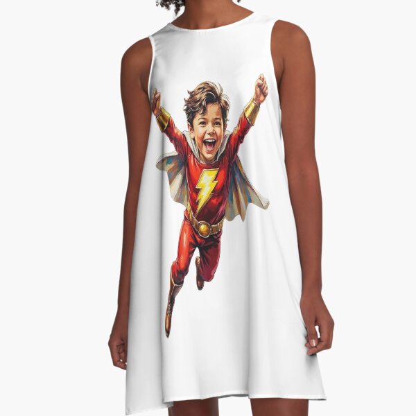 Item preview, Shazam-Inspired Superhero Kid Customizable Print designed and sold by Platypus Pics.