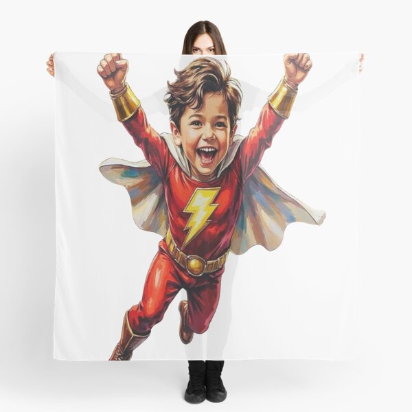 Item preview, Shazam-Inspired Superhero Kid Customizable Print designed and sold by Platypus Pics.