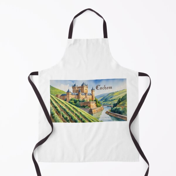Item preview, Cochem Castle and Moselle vineyards – Medieval charm in watercolor designed and sold by StormArte.