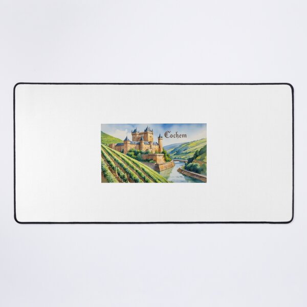 Item preview, Cochem Castle and Moselle vineyards – Medieval charm in watercolor designed and sold by StormArte.