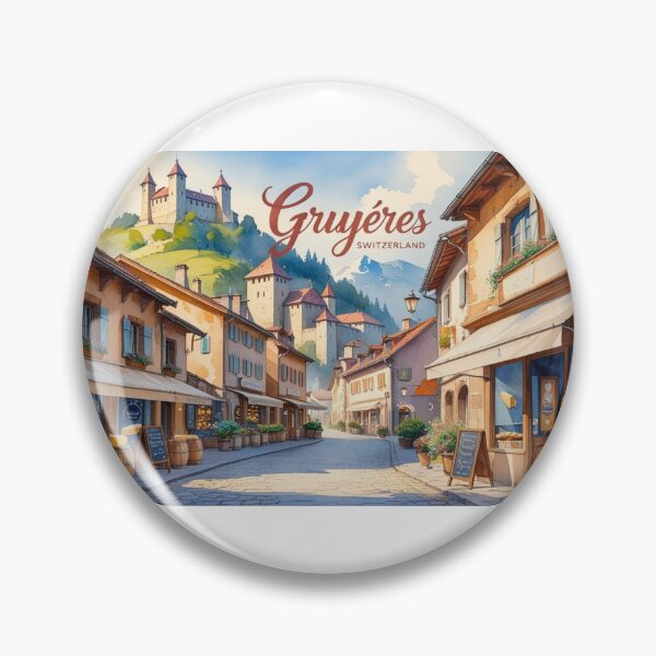 Artikelvorschau, Gruyères, Schweiz – Charmantes Alpendorf in Aquarell entworfen und verkauft von StormArte.