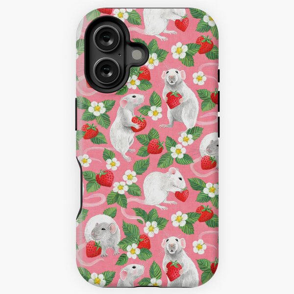 Item preview, Rats Love Strawberries on bright pink designed and sold by micklyn.