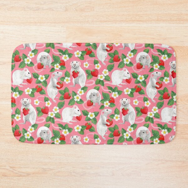Item preview, Rats Love Strawberries on bright pink designed and sold by micklyn.