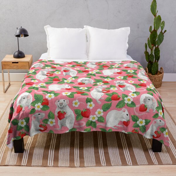 Item preview, Les rats adorent les fraises sur fond rose vif designed and sold by micklyn.