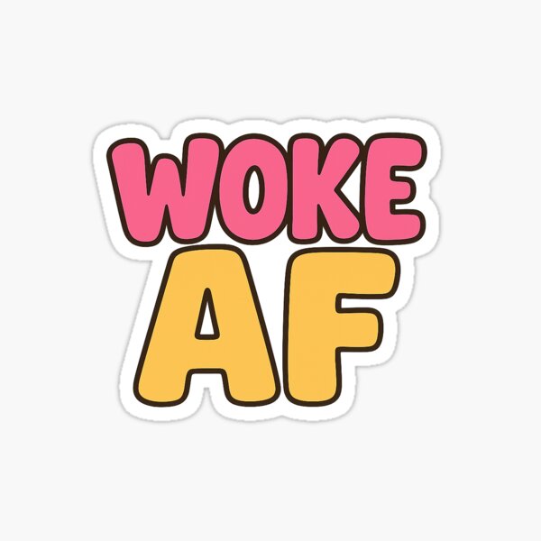Item preview, WOKE AF Bold Retro Sticker designed and sold by PaganPrinting.