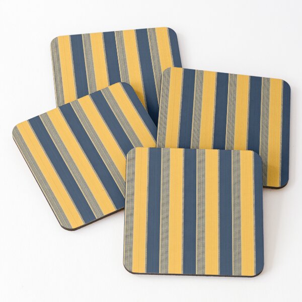 Item preview, Vintage Retro Vertical Stripe Mid Mod Cozy Boho Accent Piece  Yellow Blue designed and sold by Prints and Lifestyle.