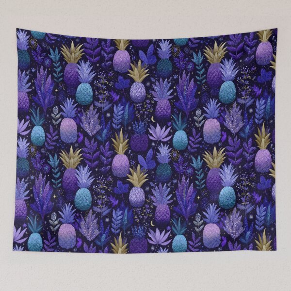 Item preview, Midnight Pineapple Garden Pattern designed and sold by SQSHD-Pineapple.